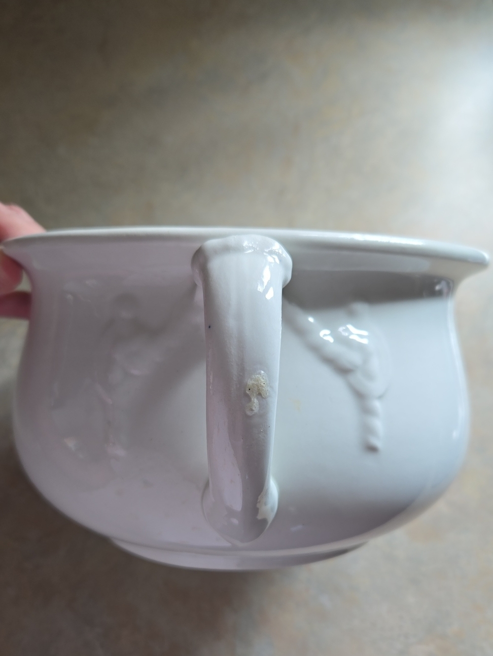 ➰️ Antique Nautical Semi-Porcelain Chamber Pot by Anchor Pottery Trenton NJ ➰️